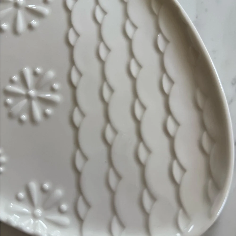 Original Designer Jonathan Adler White Porcelain Easter Egg Plate Platter